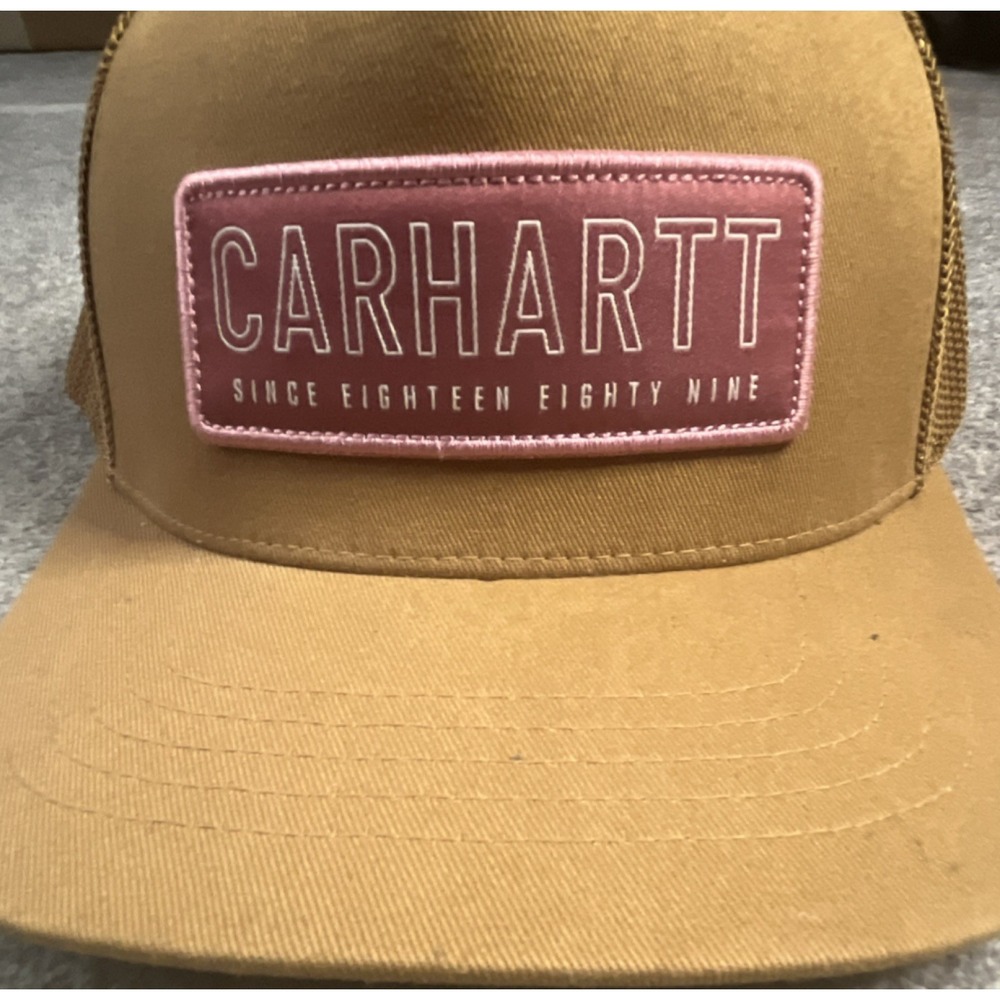 Carhartt Flexfit 110 Brown Pink Rugged Snapback Hat Outdoor Blue Collar Work